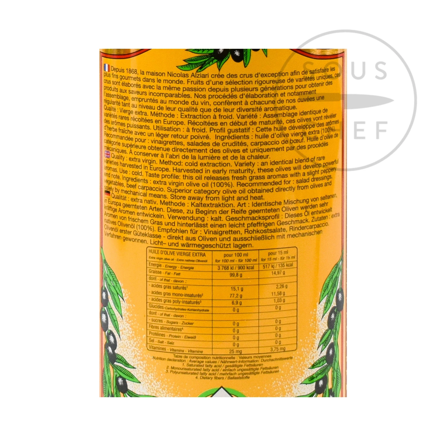 Nicolas Alziari Provence Fruity & Intense Olive Oil 500ml - Image 4