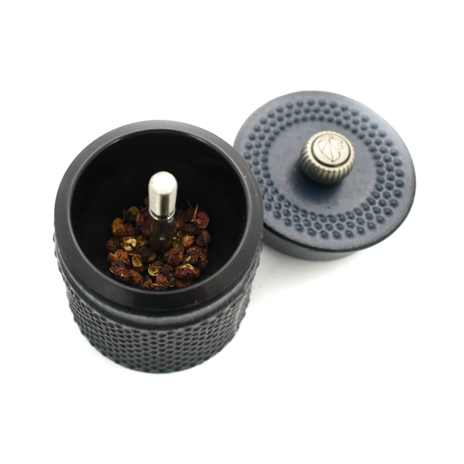 Peugeot Bali Fonte Cast Iron Pepper Mill Blue 8cm - Image 2