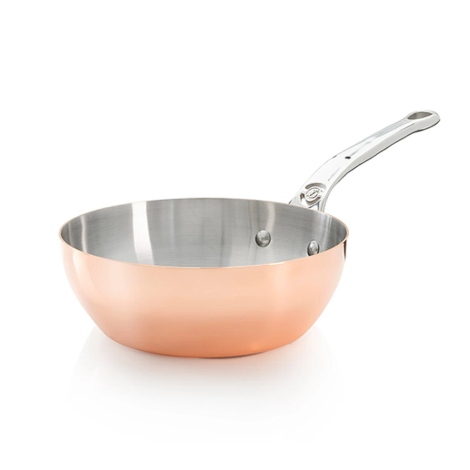 De Buyer Inocuivre Conical Copper Saute Pan With Stainless Steel Handle 20cm