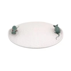 Bordallo Pinheiro White Earthenware Cheese Tray With Mouse