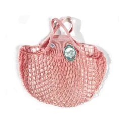 Filt String Bag In Light Pink, Short Handle