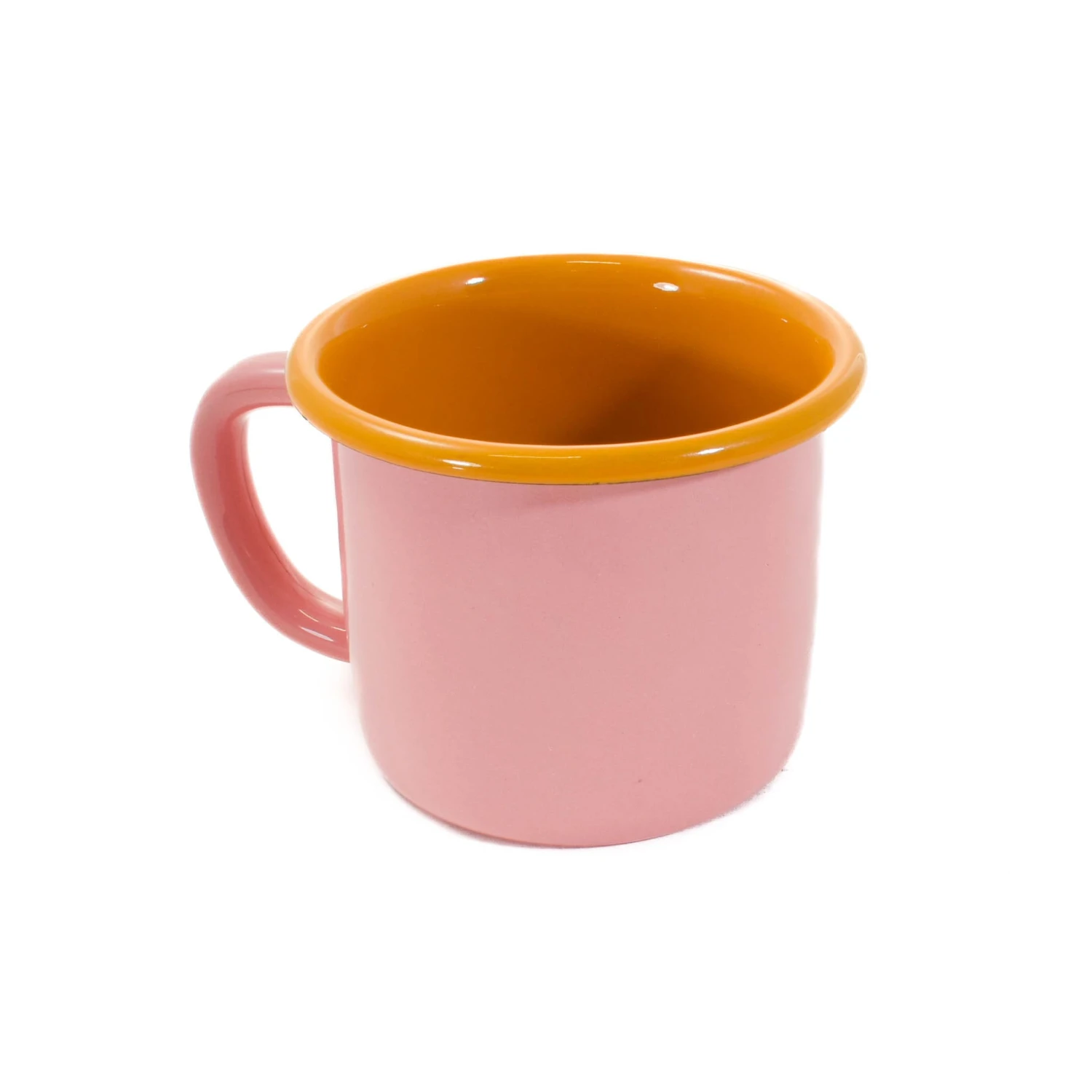Kapka X Sous Chef Colourblock Enamel Mug, Pink & Yellow - Image 2