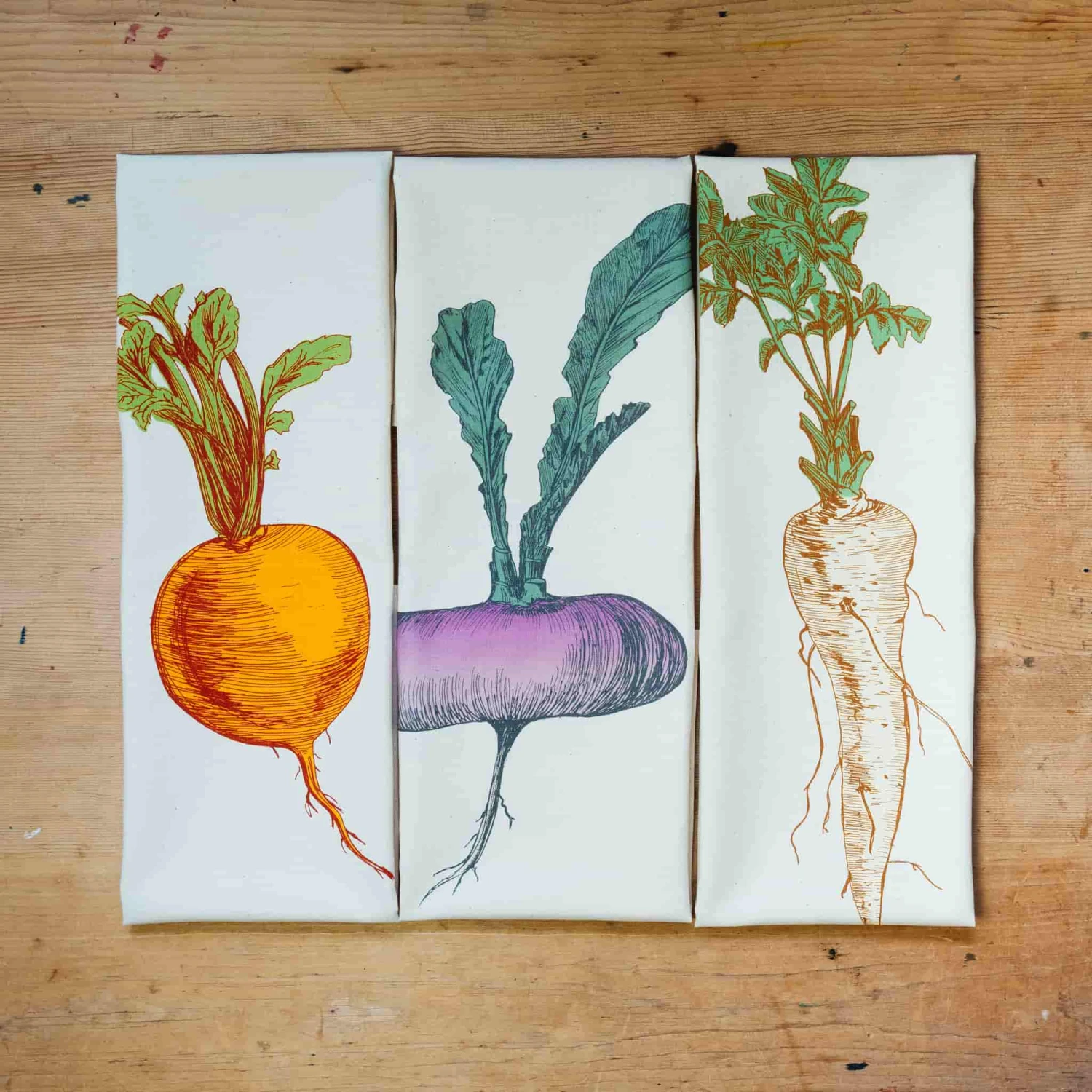 Gift Box Set Of 3 Mixed Veg Tea Towel - Image 3