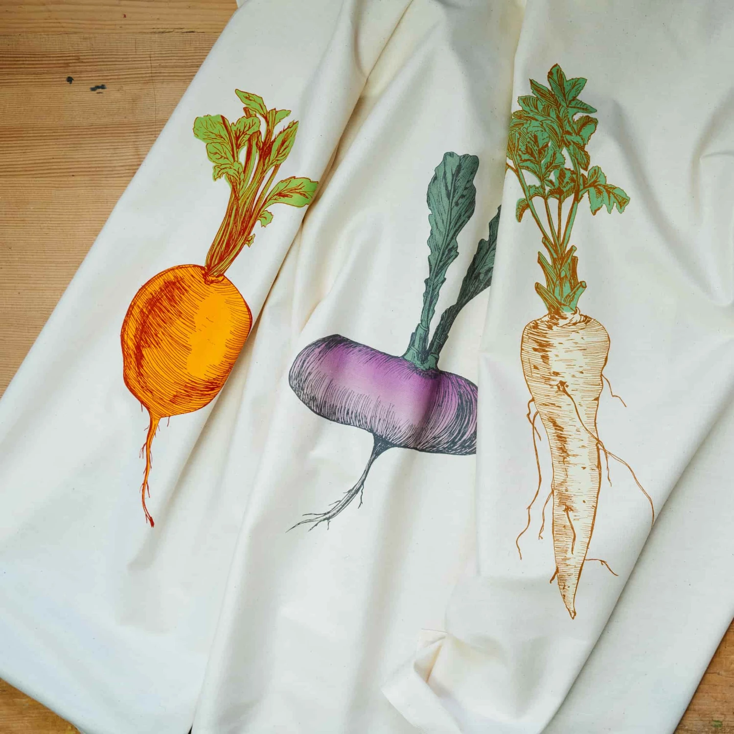 Gift Box Set Of 3 Mixed Veg Tea Towel - Image 4
