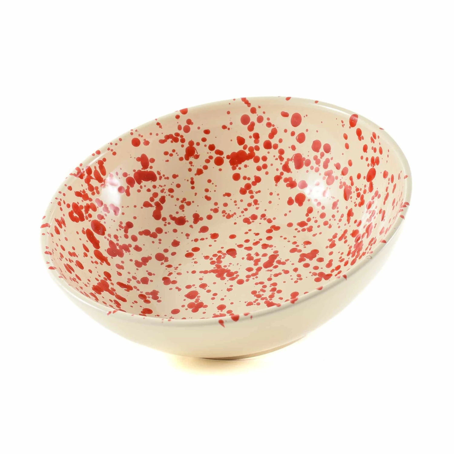 Puglia Red Splatter Large Salad Bowl 28cm - Image 2