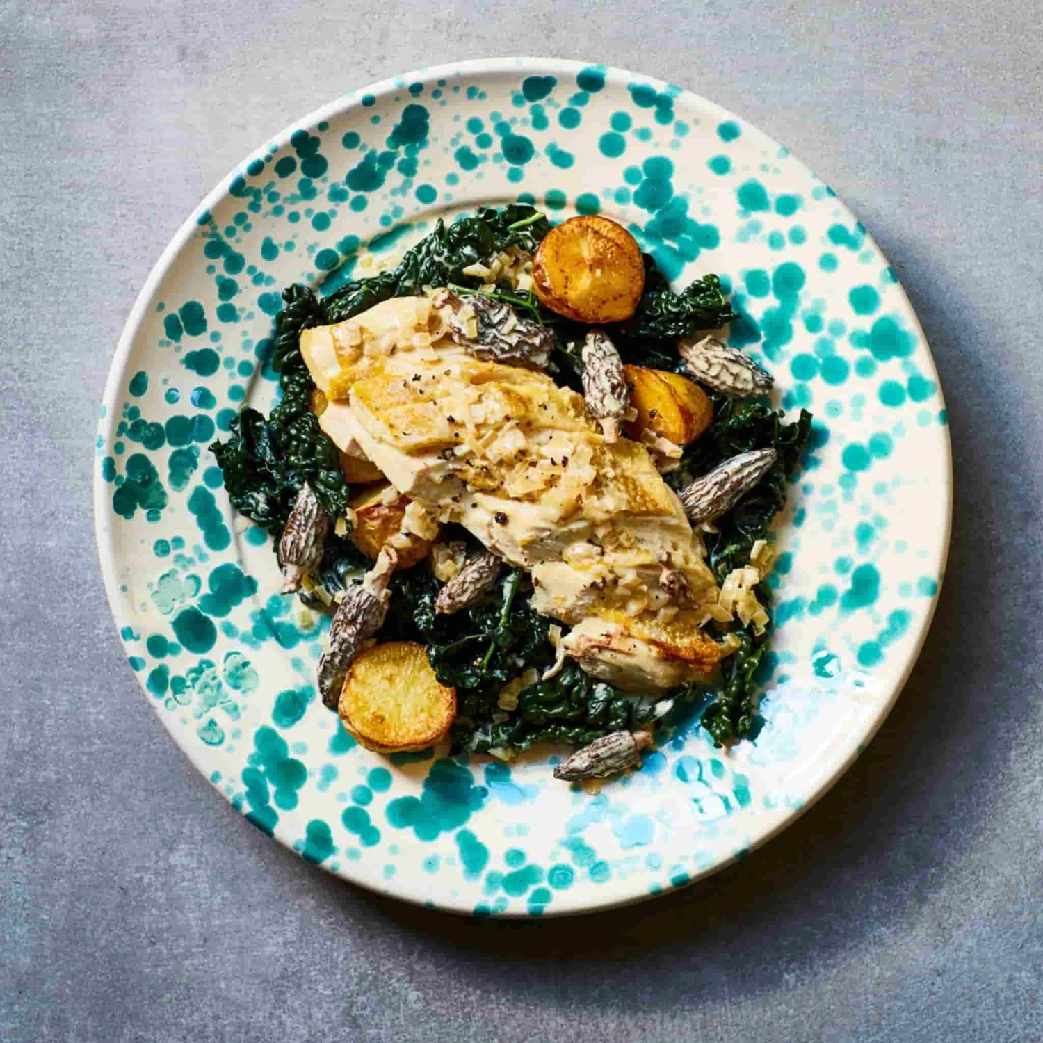 Puglia Aquamarine Splatter Dinner Plate 27cm - Image 5