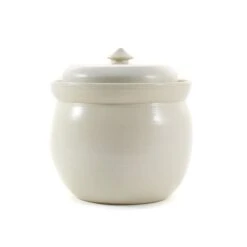Handmade Stoneware Fermenting Crock In White 2 Litre