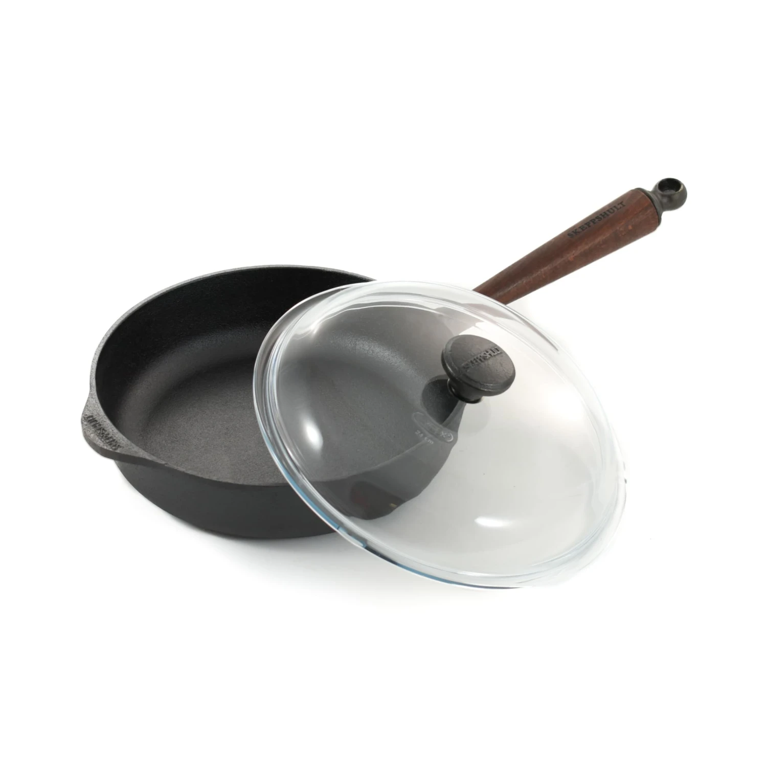 Skeppshult Traditional Cast Iron Deep Saute Pan With Lid 25cm - Image 4