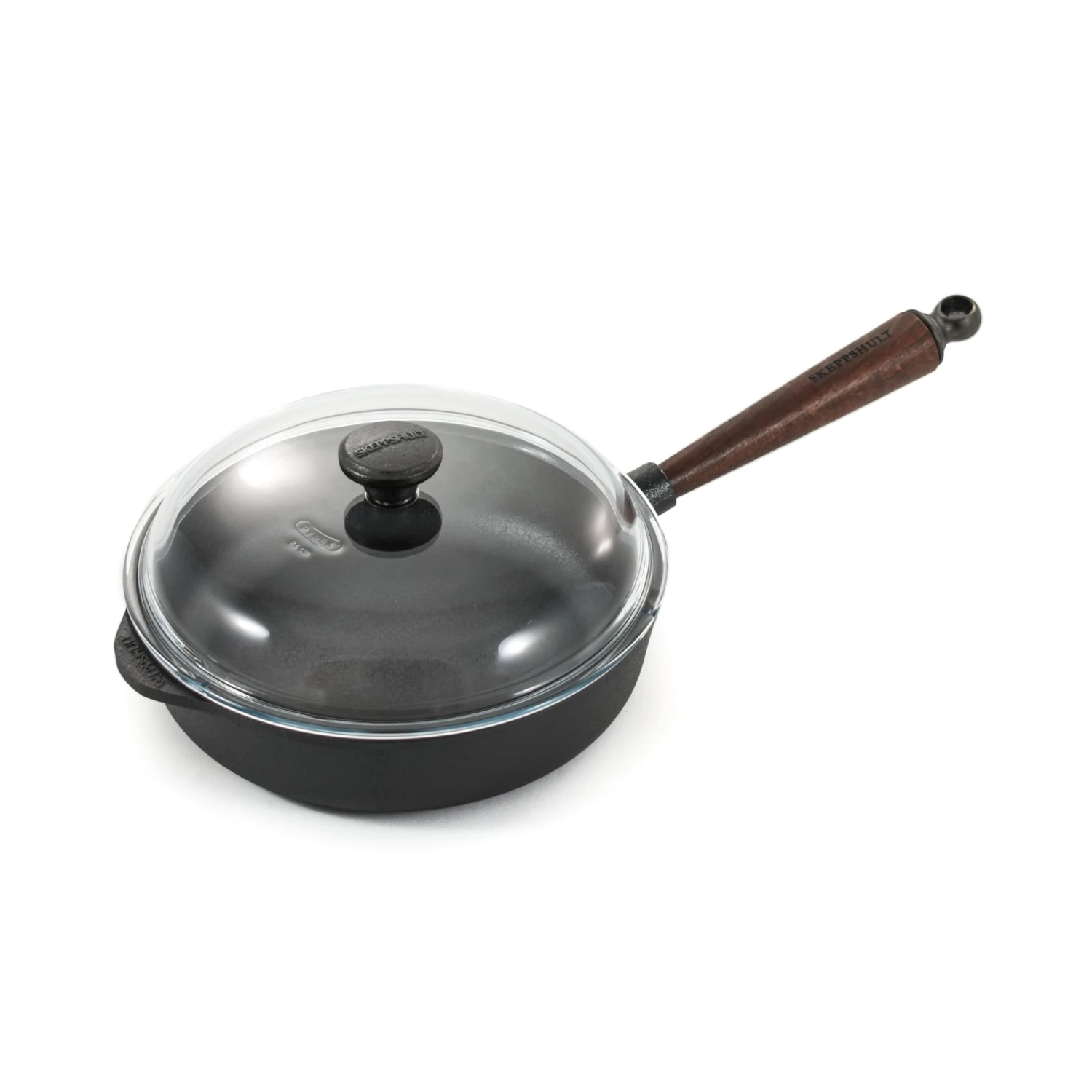 Skeppshult Traditional Cast Iron Deep Saute Pan With Lid 25cm