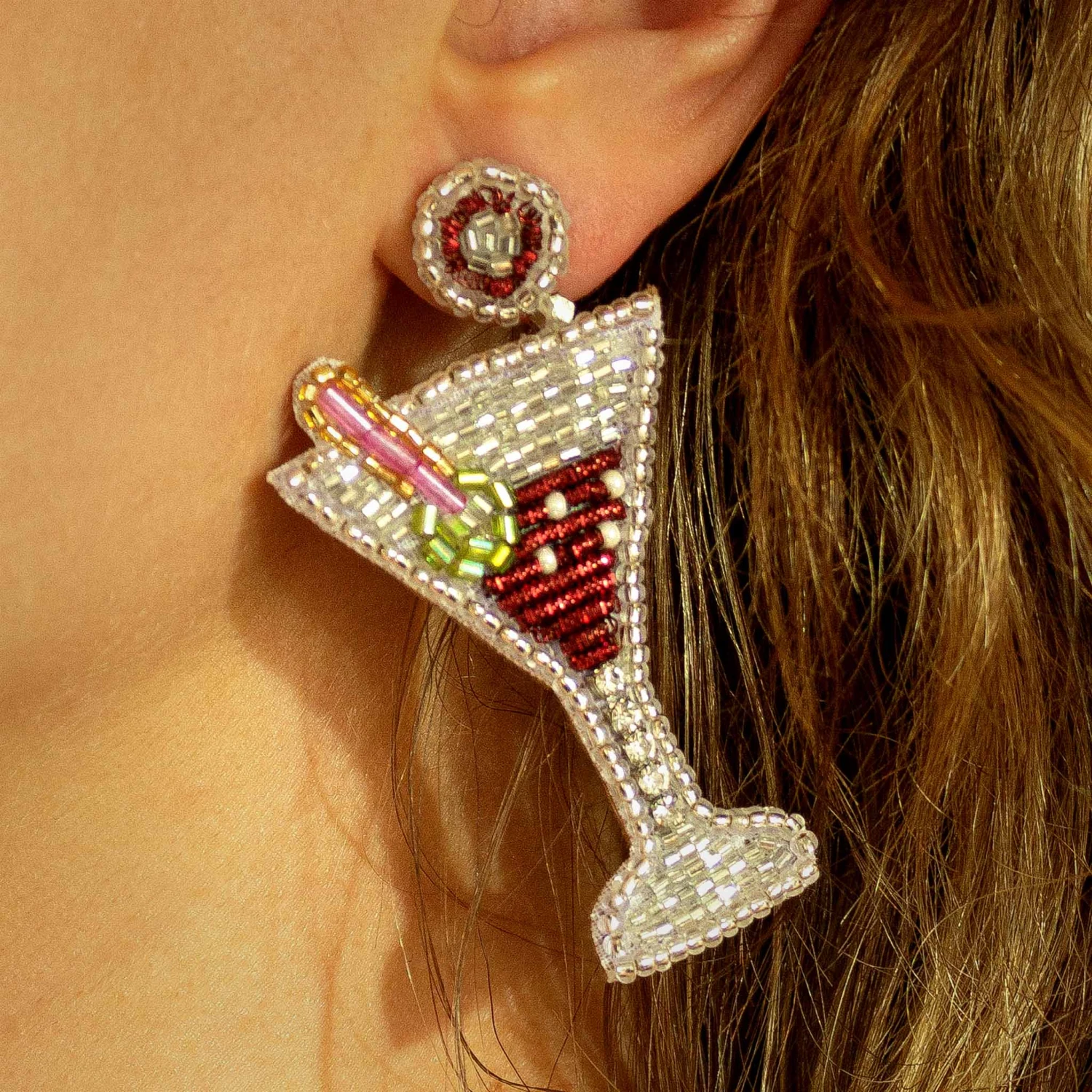 Beaded Martini Earrings - Image 2