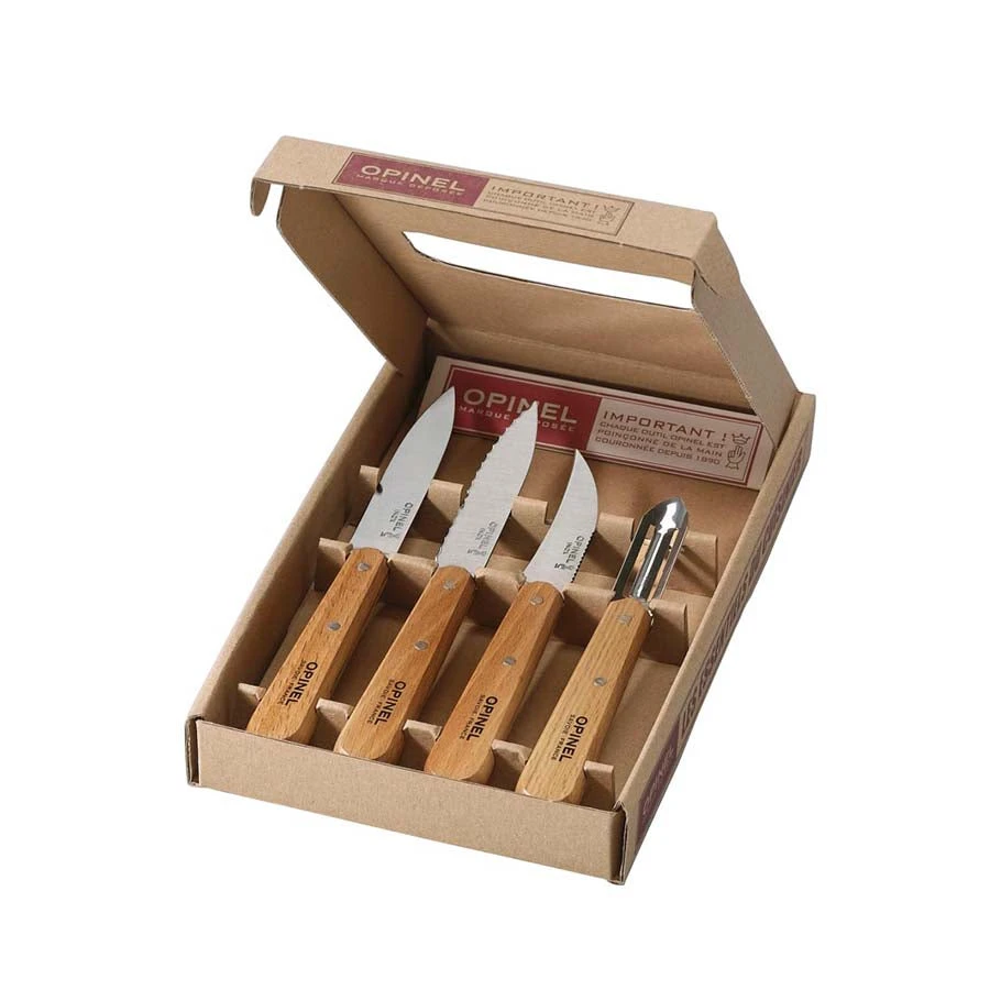 Set Of 4 Opinel Essential Beech Handle Kitchen Knives - Image 2